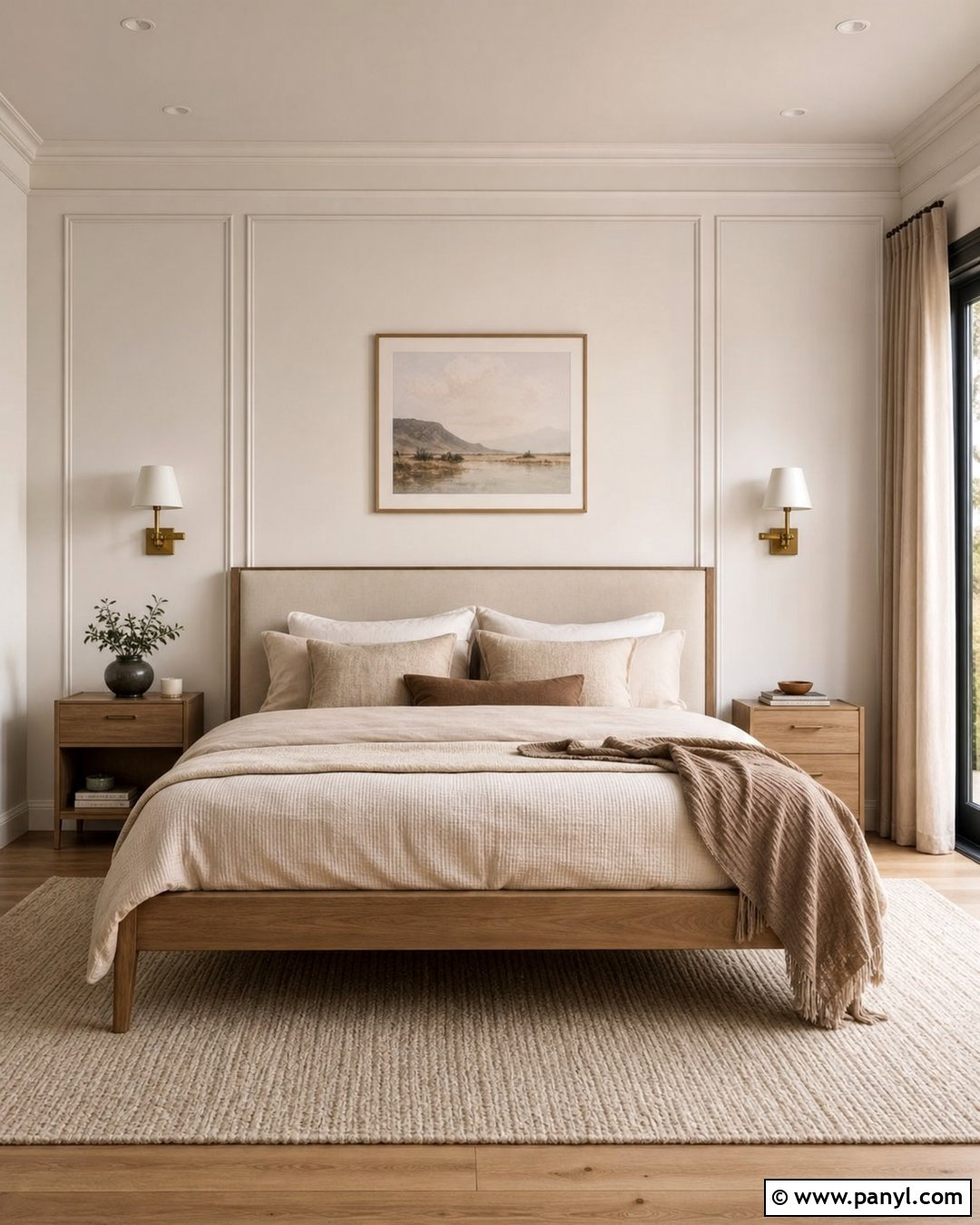 Warm White Wall Moulding With White Walls - 25 Wall Moulding Color Ideas