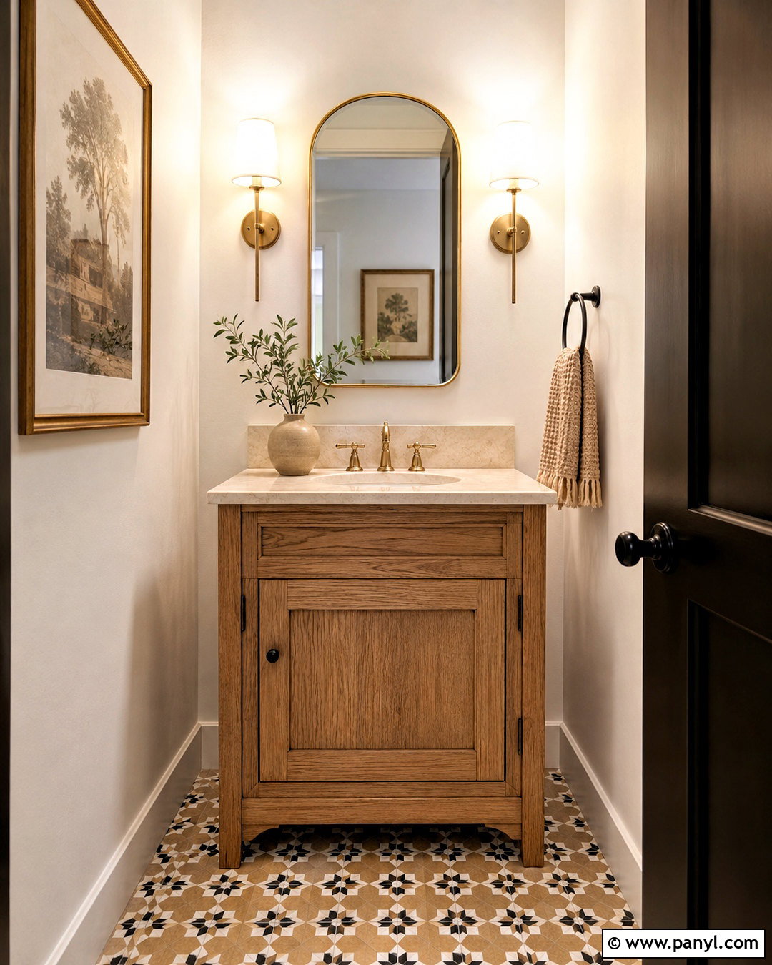 Warm White Walls In A Small Powder Room - 35 warm white walls