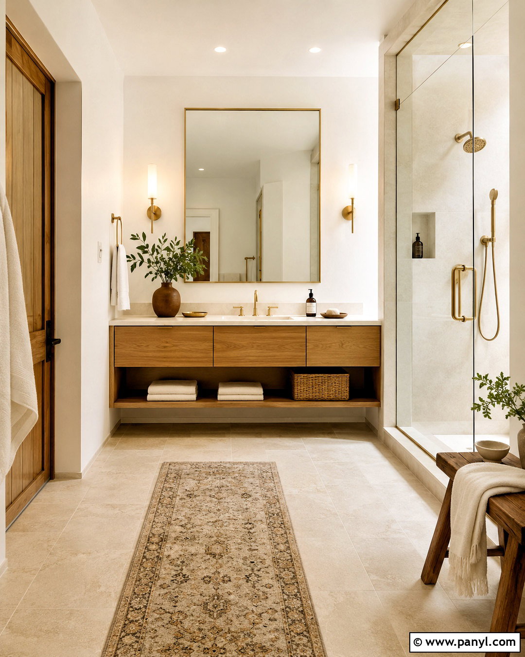 Warm White Walls In A Spa Bathroom - 35 warm white walls