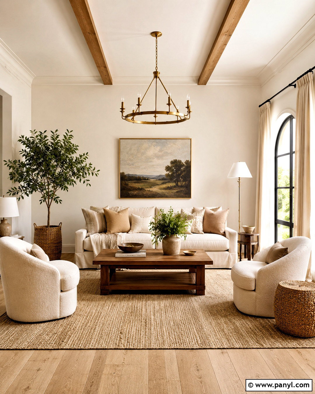 Warm White Walls Living Room - 20 White Walls Home Ideas