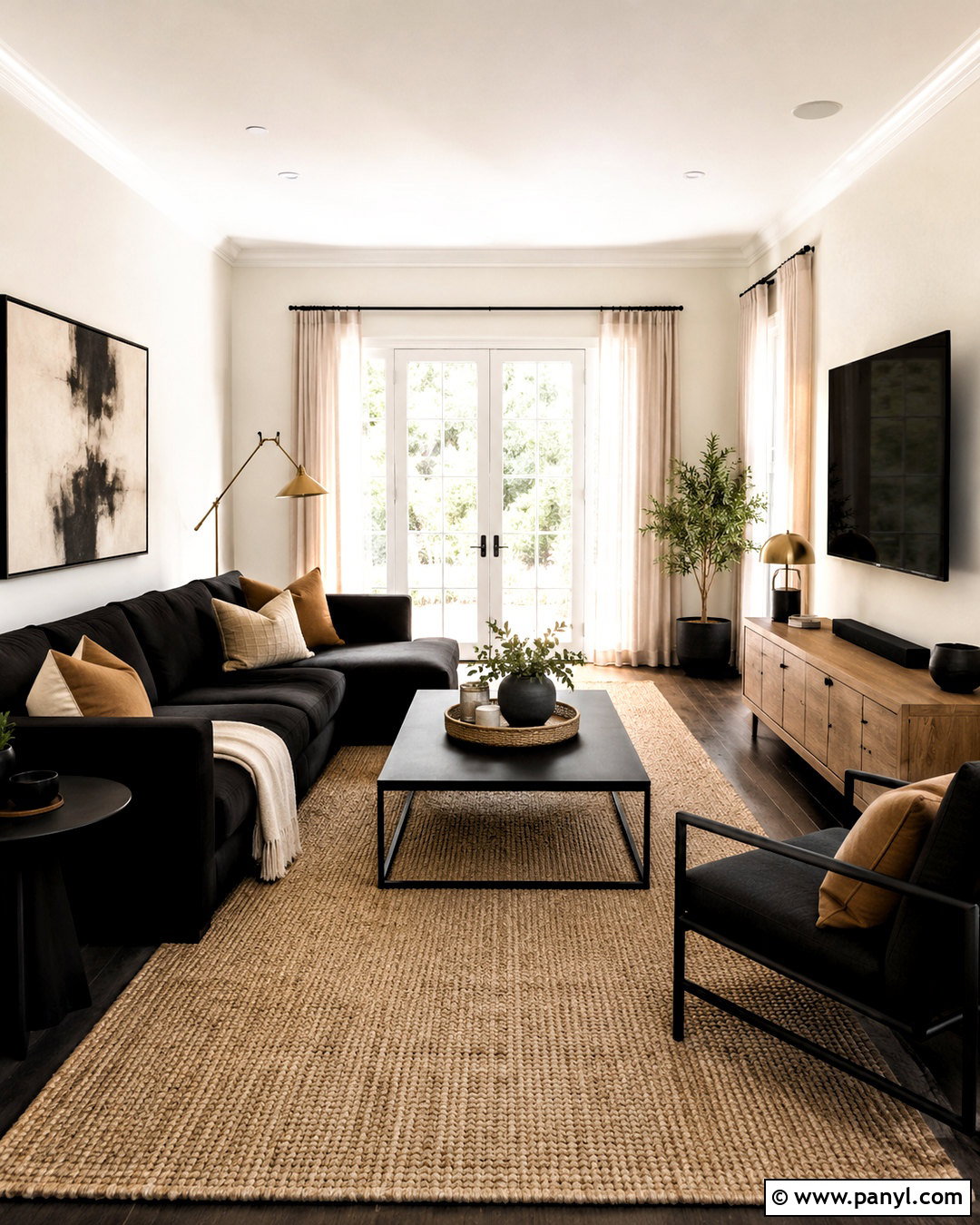 Warm White Walls With Black Furniture - 20 Wall Colors That Go With Black Ideas