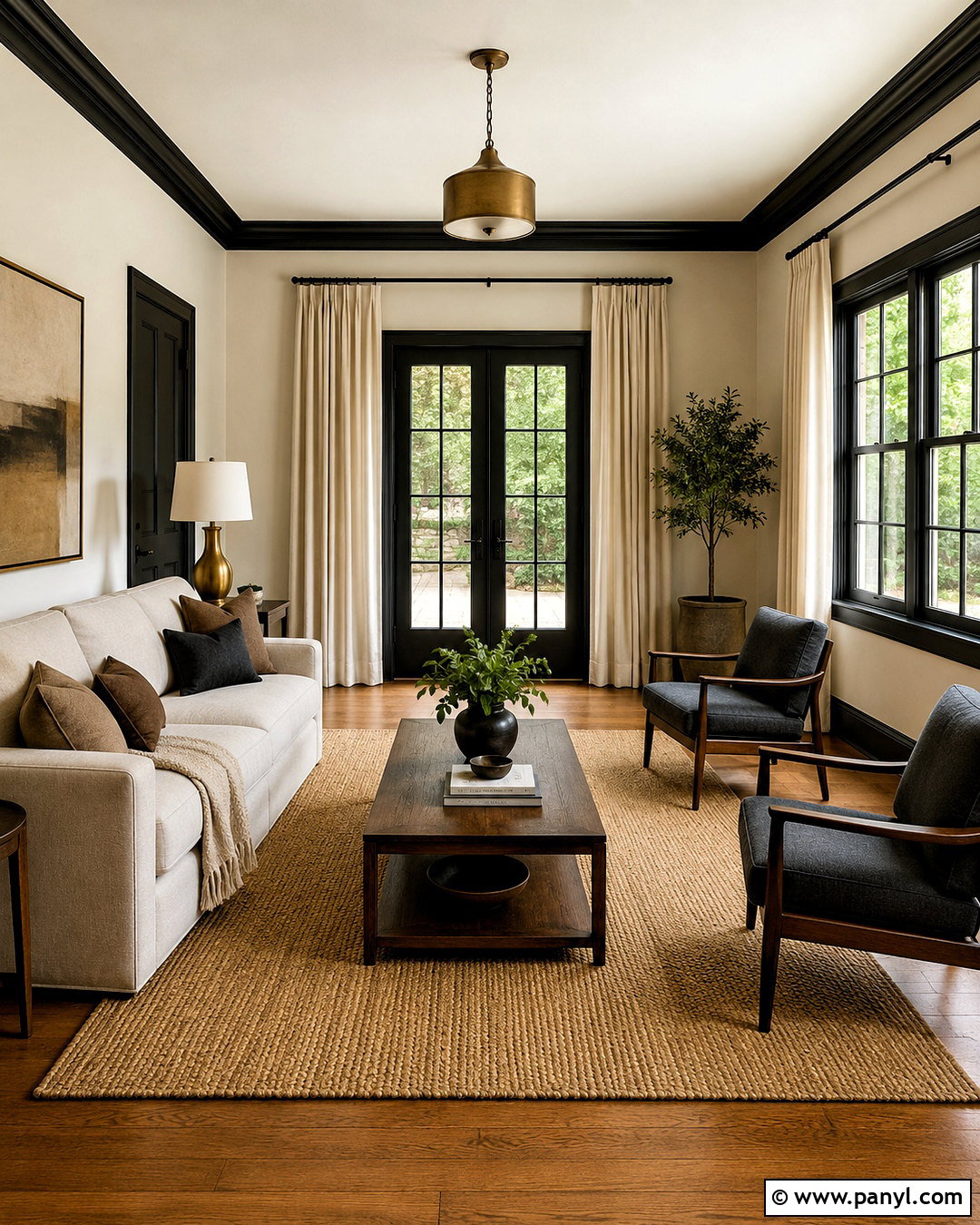 Warm White Walls With Black Trim - 40 light walls darker trim ideas