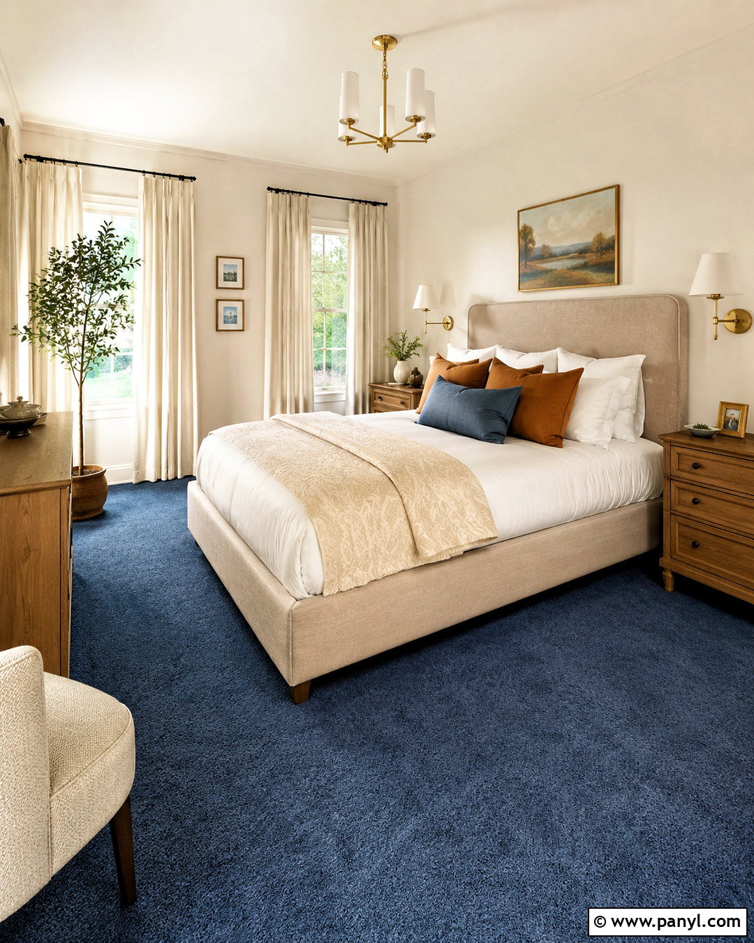 Warm White Walls With Blue Carpet - 20 Wall Color With Blue Carpet Ideas