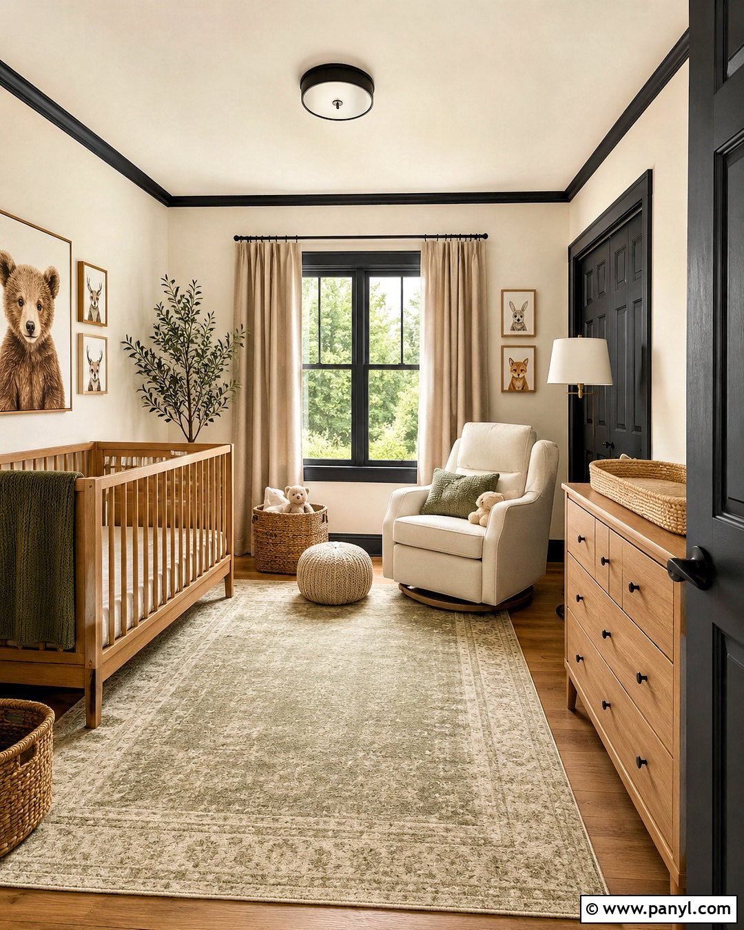 Warm White Walls With Charcoal Trim Nursery - 40 Light Walls With Dark Trim Ideas