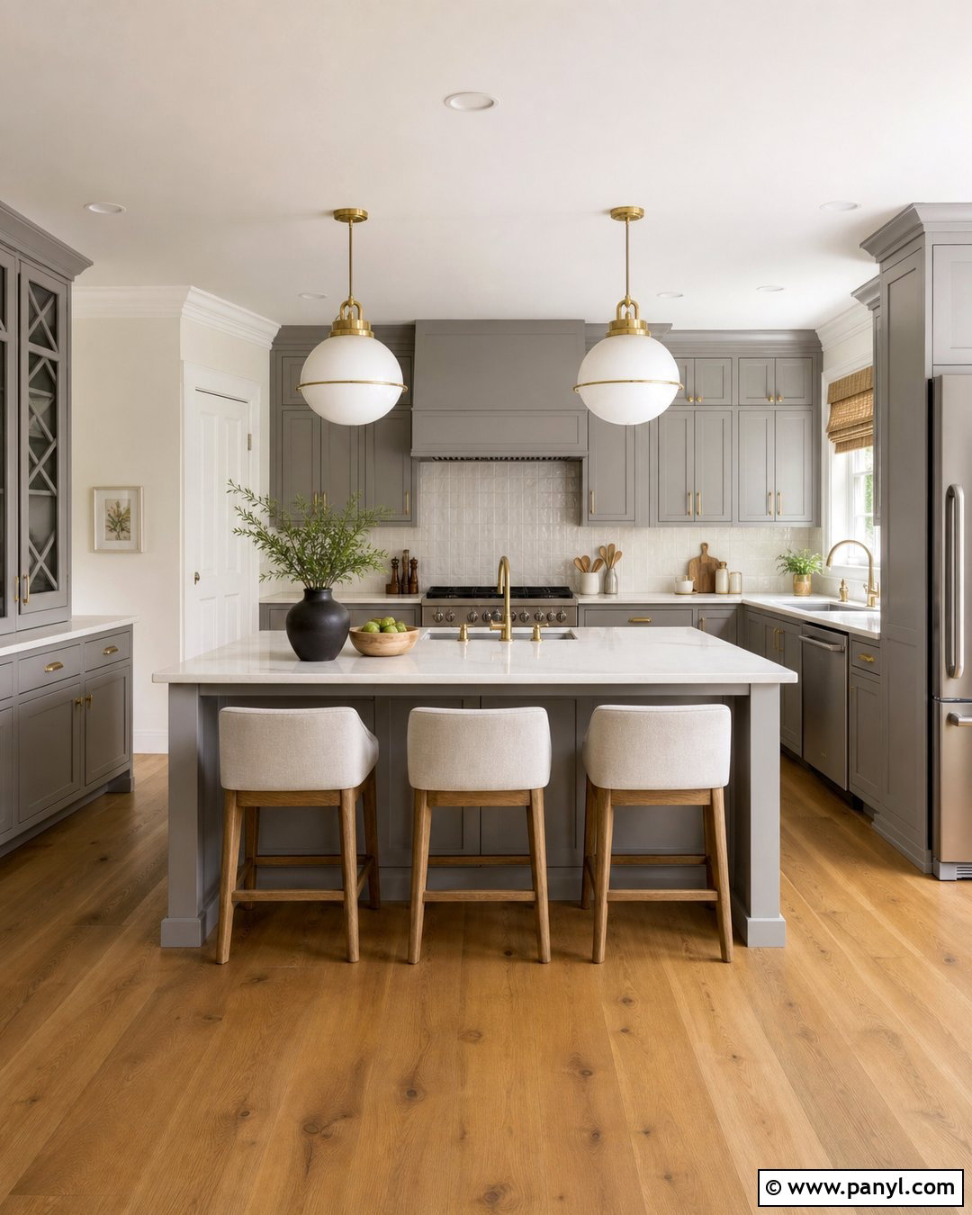 Warm White Walls With Gray Kitchen Cabinets - 30 Gray Kitchen Cabinets Wall Color Ideas