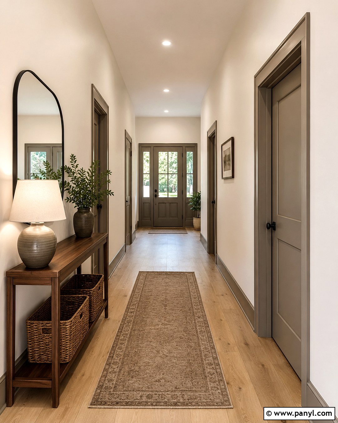 Warm White Walls With Greige Baseboards - 20 Wall And Baseboard Color Combinations