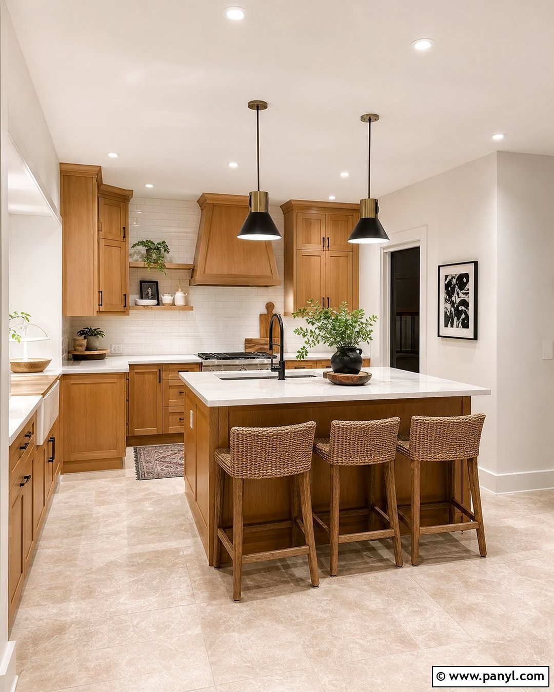 Warm White Walls With Honey Oak Cabinets - 35 honey oak kitchen cabinets wall color ideas