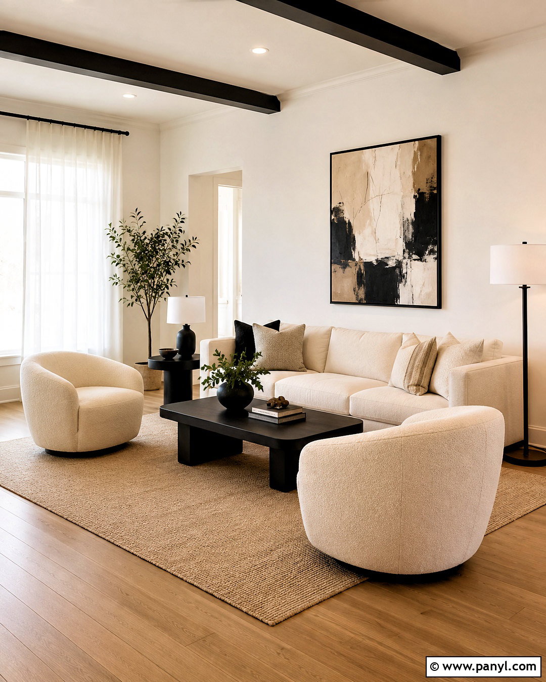 Warm White Walls With Natural Oak Furniture - 35 warm white walls