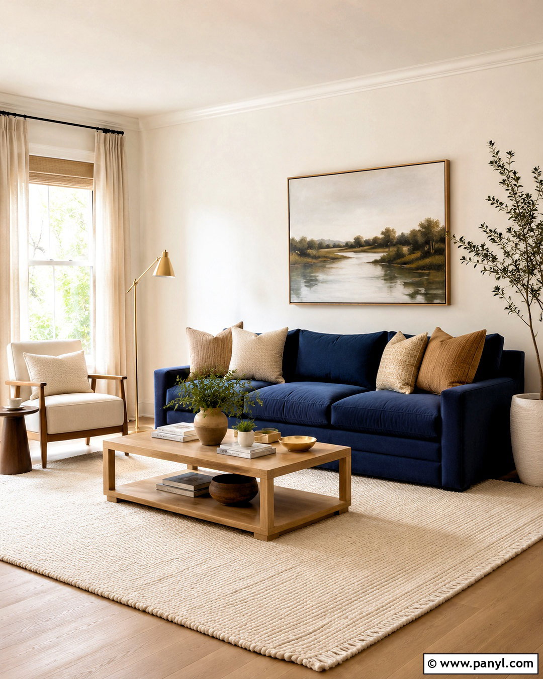Warm White Walls With Navy Blue Sofa - 20 Wall Color For Navy Blue Sofa Ideas