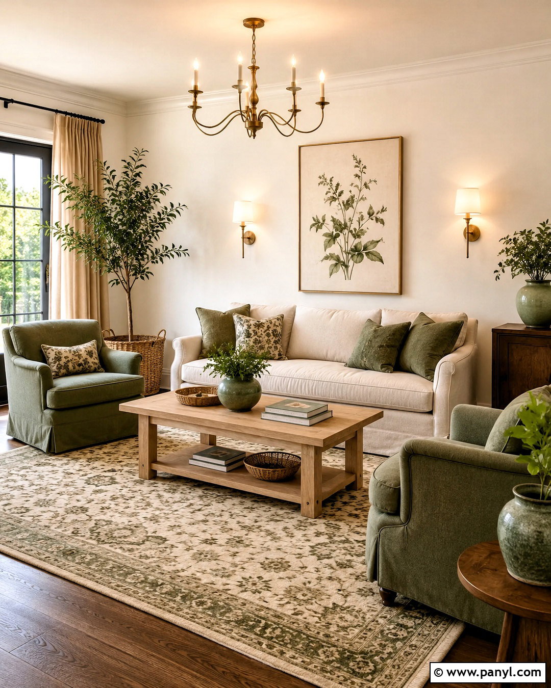 Warm White Walls With Sage Green Decor - 35 warm white walls