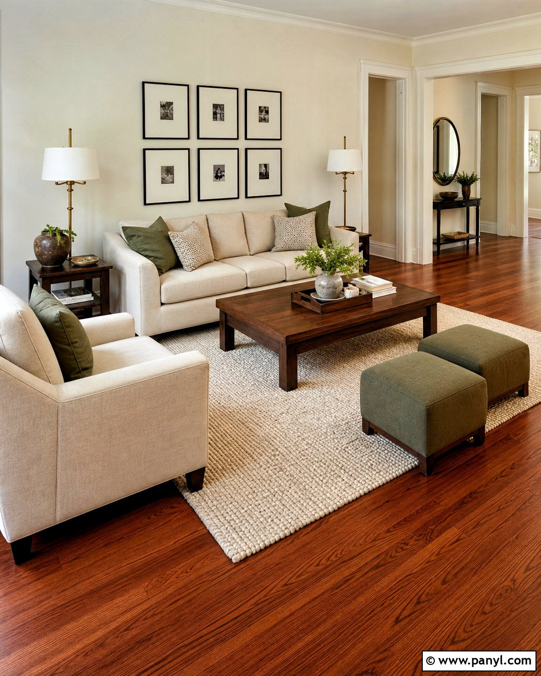 Warm White With Cherry Wood Floors - 20 cherry wood floors color schemes