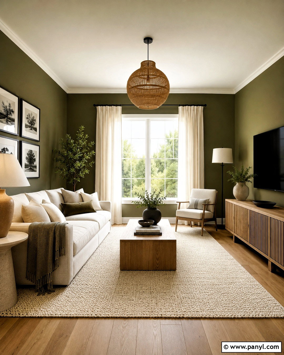Warm White With Olive Green Walls - 20 What Colours Go With Olive Green Walls