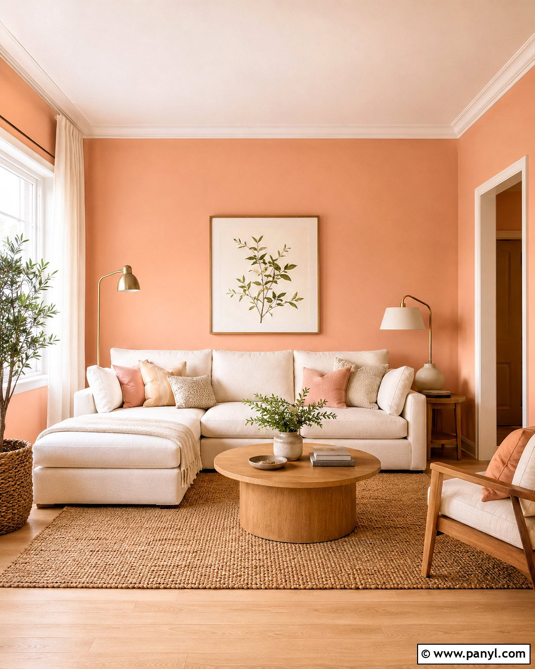 Warm White With Peach Walls - 20 What Colours Go With Peach Walls