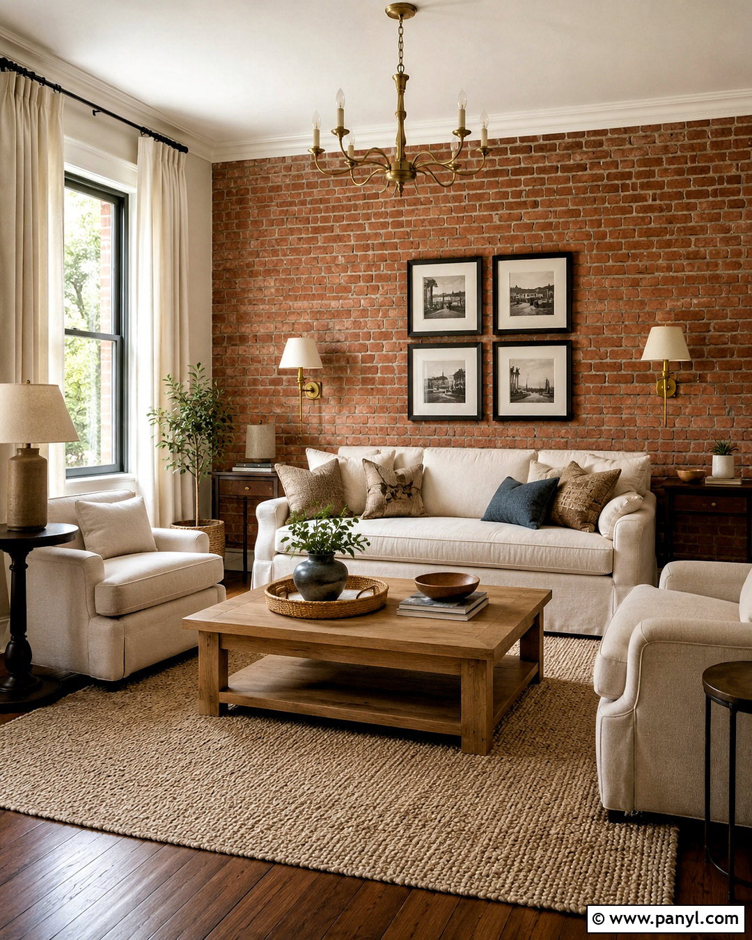 Warm White With Red Brick - 20 colors that go with brick interior ideas