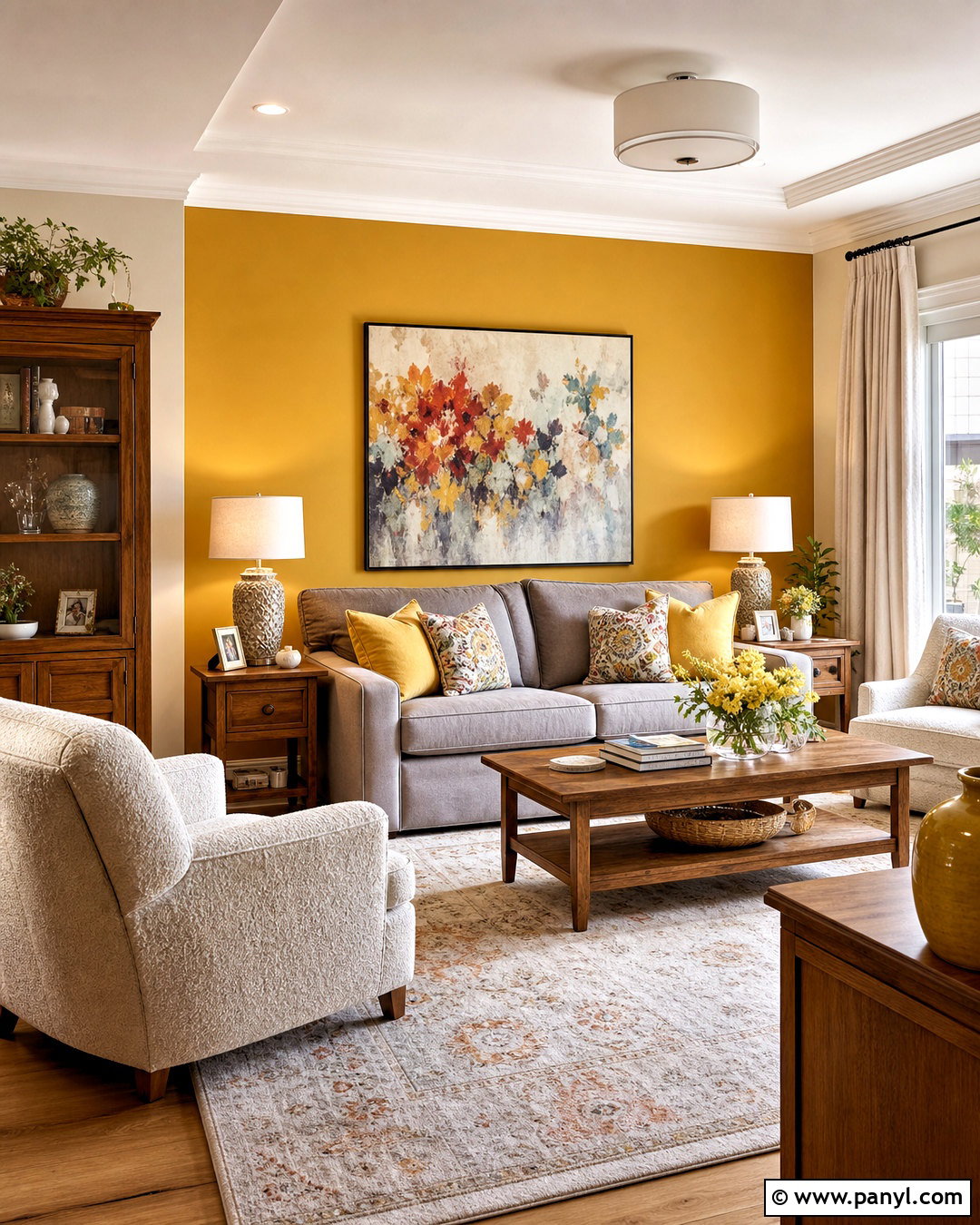 Warm Yellow Accent Wall Living Room - 20 warm yellow living room ideas
