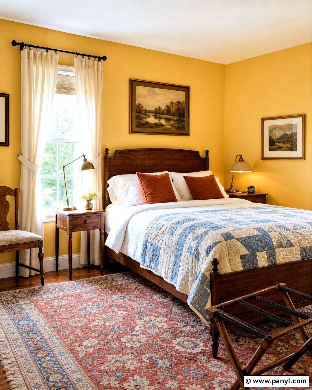Warm Yellow Guest Bedroom - 20 yellow painted rooms