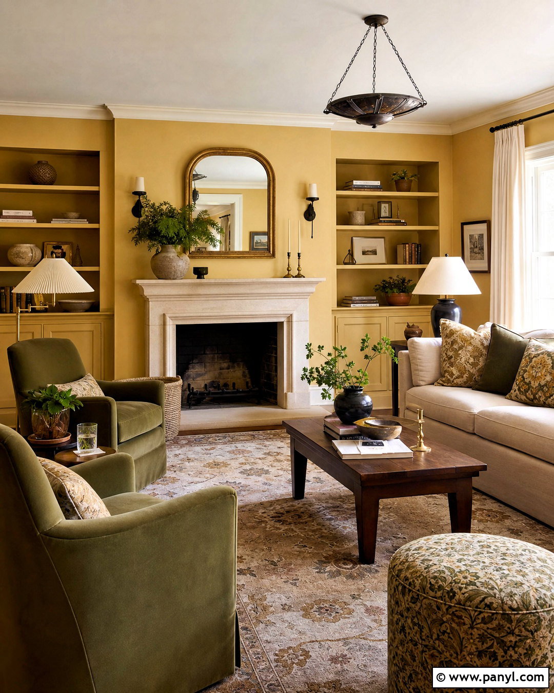 Warm Yellow Living Room With Fireplace - 20 warm yellow living room ideas