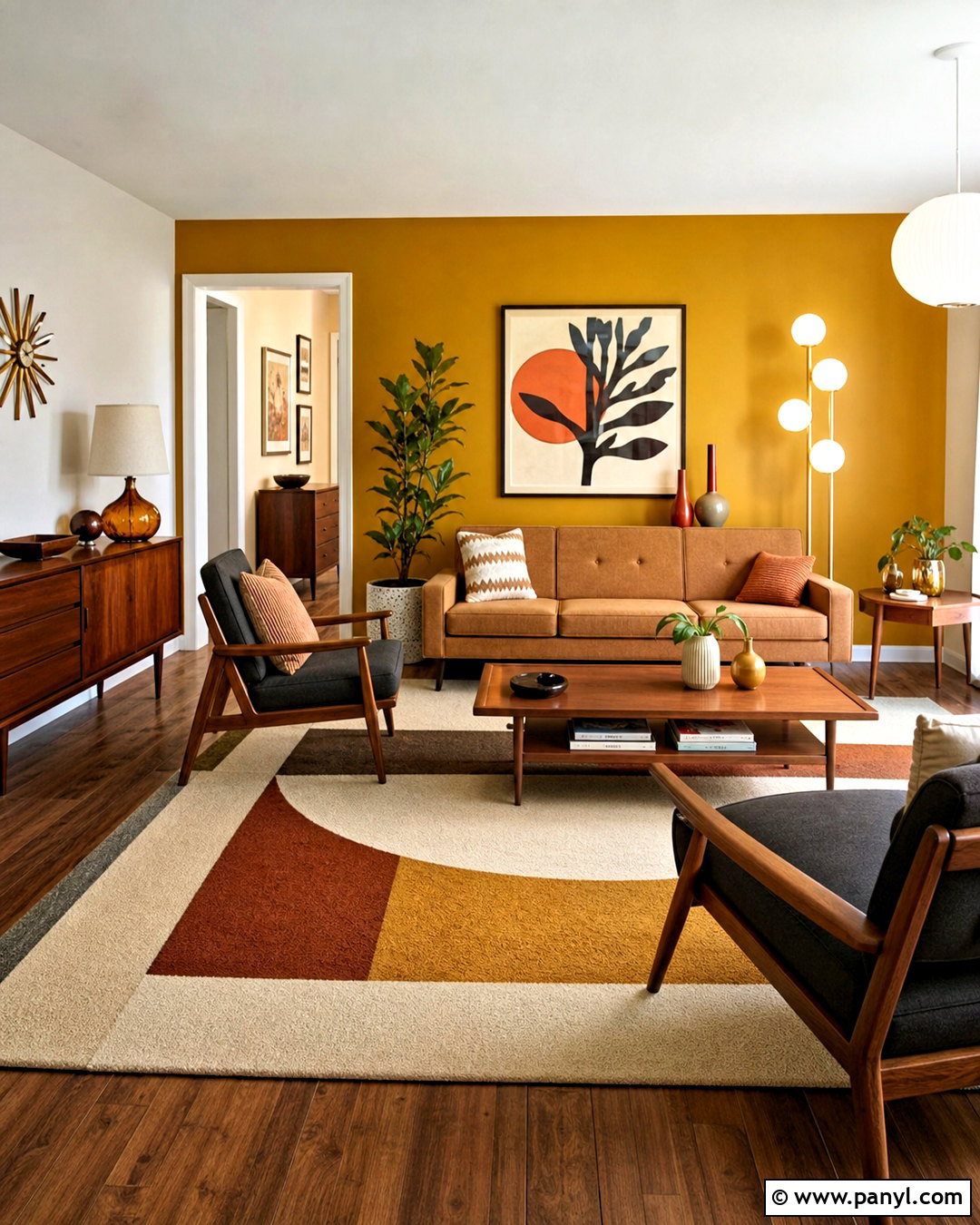 Warm Yellow Midcentury Living Room - 20 warm yellow living room ideas
