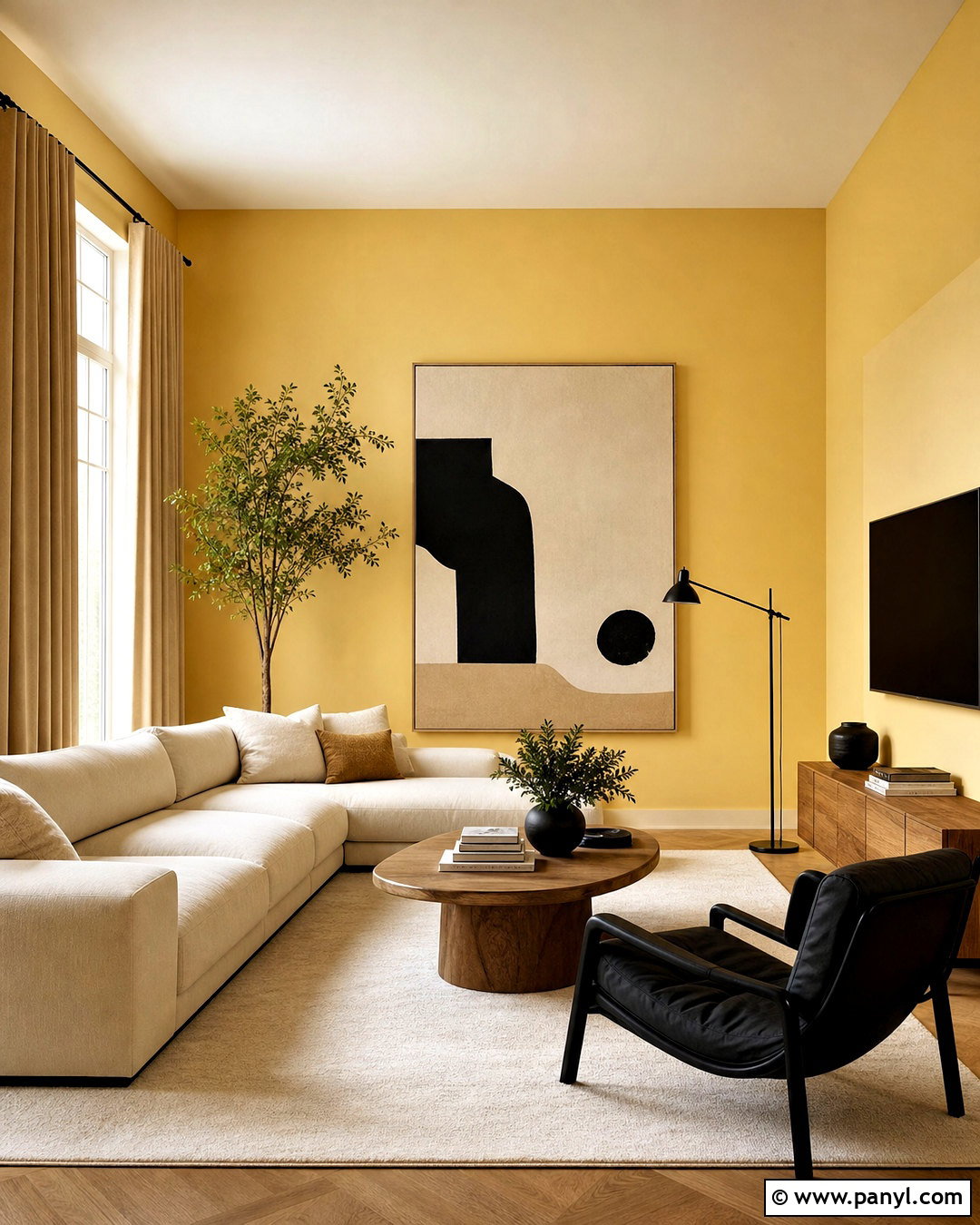 Warm Yellow Modern Living Room - 20 warm yellow living room ideas