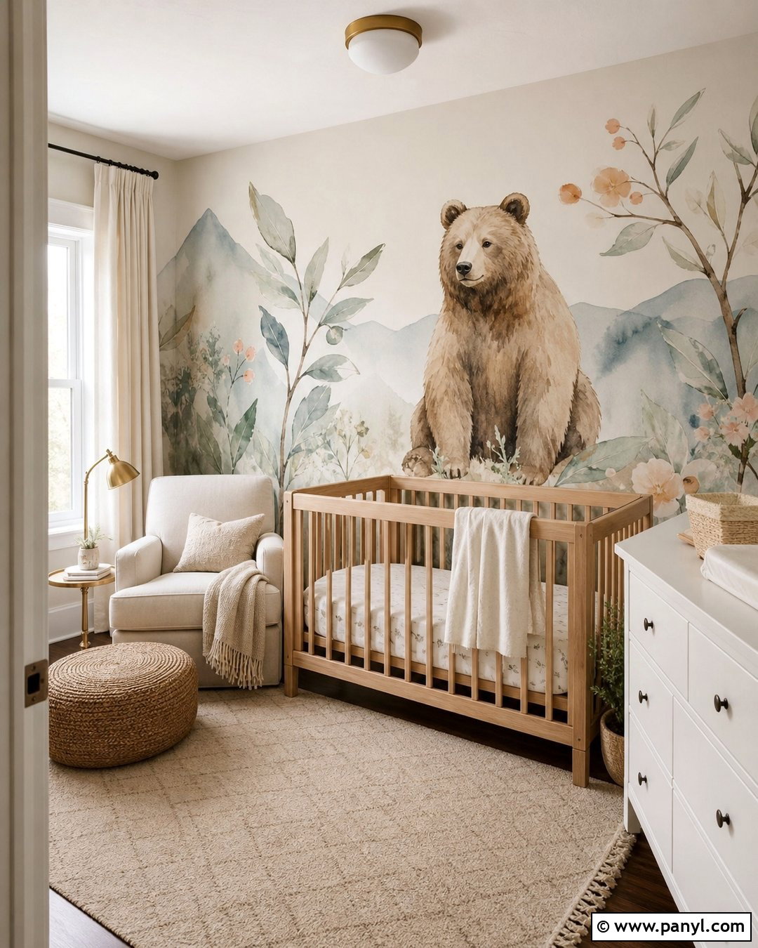 Watercolor Bear Wall Mural - 20 Bear Wall Paint Ideas