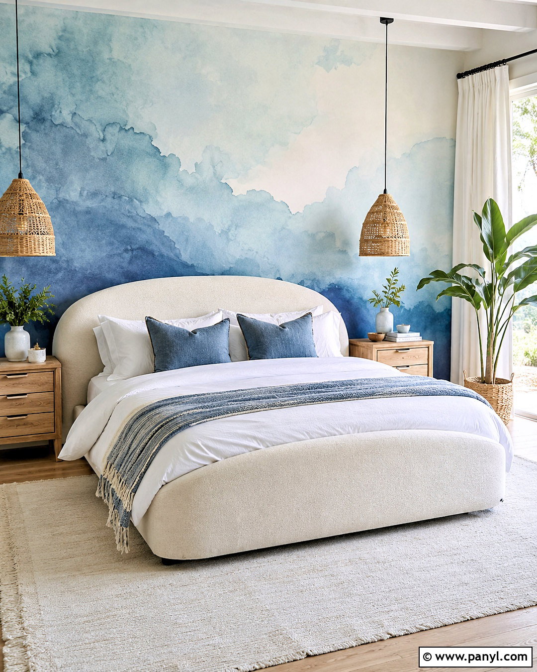 Watercolor Blue Ombre Wallpaper Bedroom - 20 blue ombre wallpaper ideas