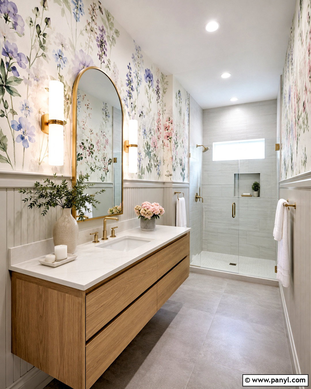Watercolor Floral Wallpaper Bathroom - 20 modern floral wallpaper ideas
