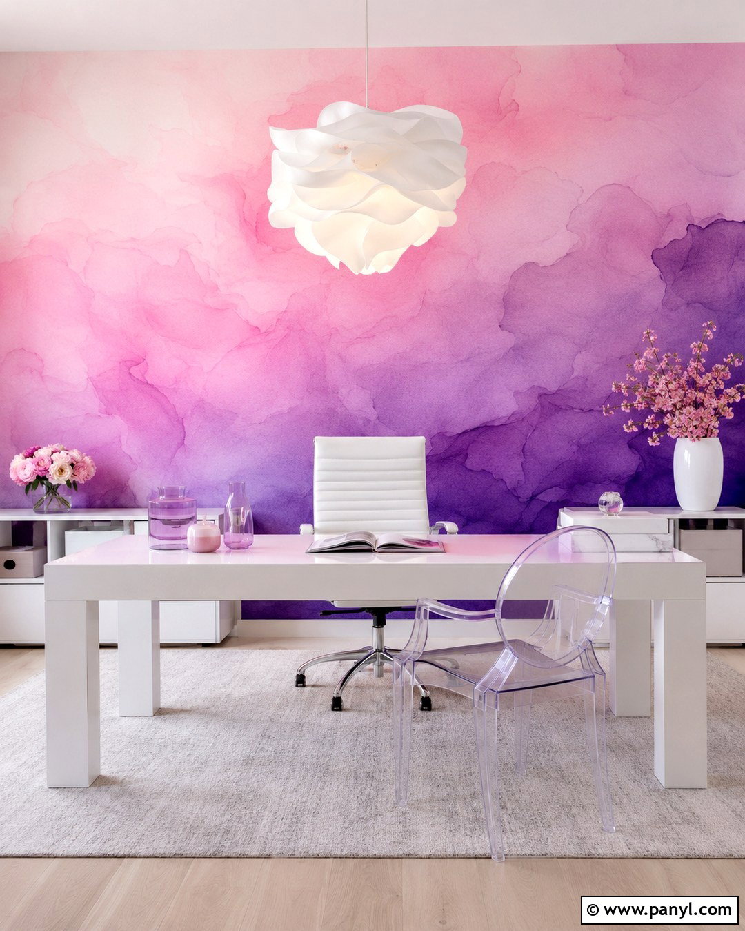 Watercolor Pink And Purple Ombre Wall - 20 Pink And Purple Ombre Wall Ideas