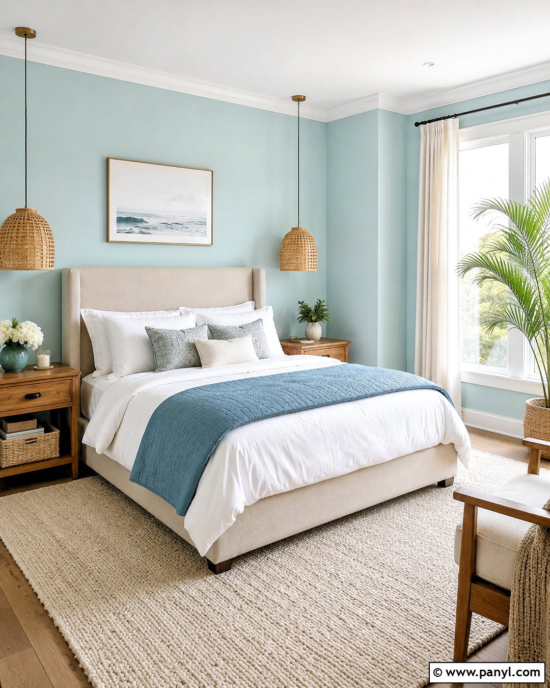 Waterfall SW 6750 Bedroom - 20 light teal paint colors