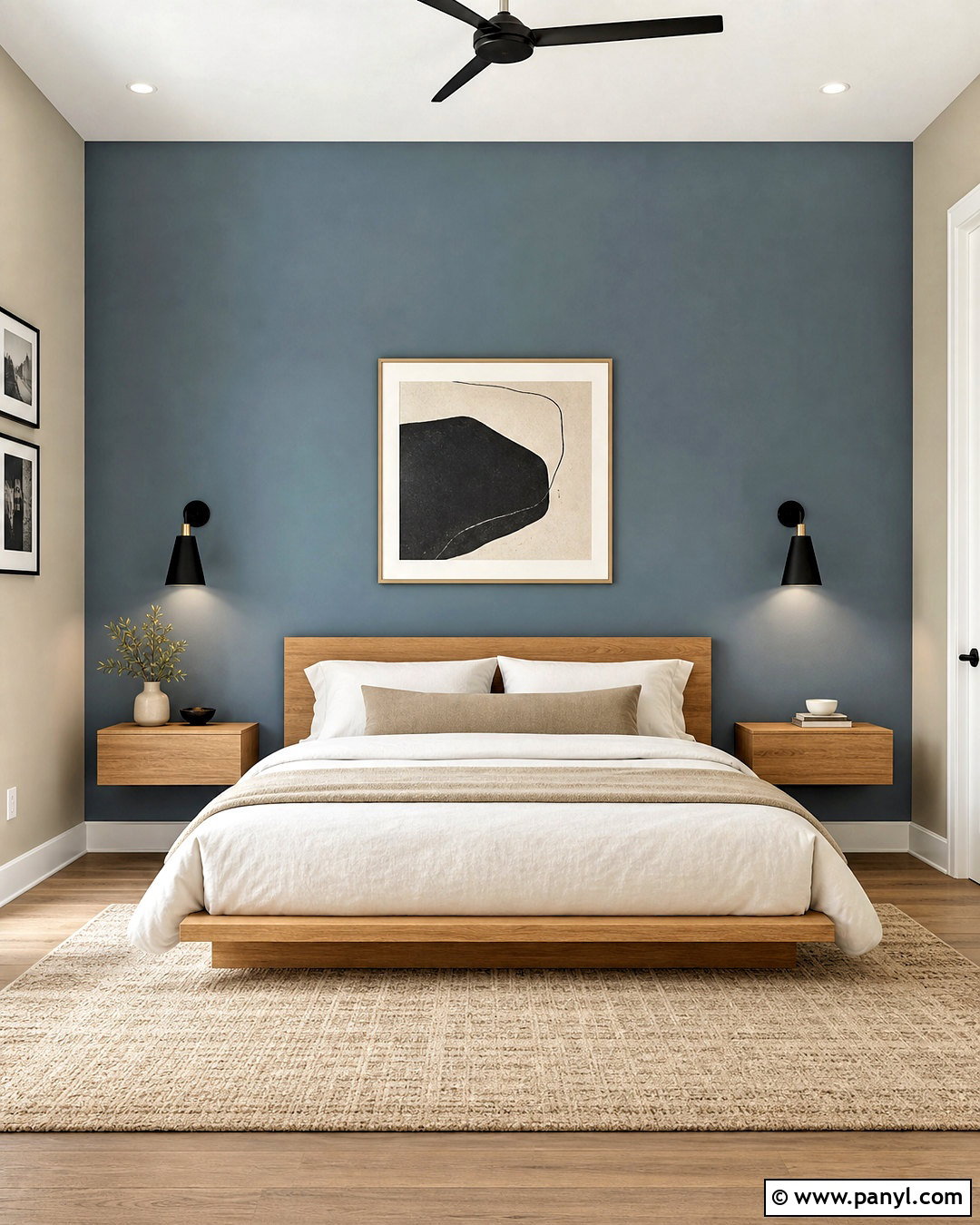 Waters Edge Accent Wall With Oak Furniture - 20 waters edge benjamin moore ideas