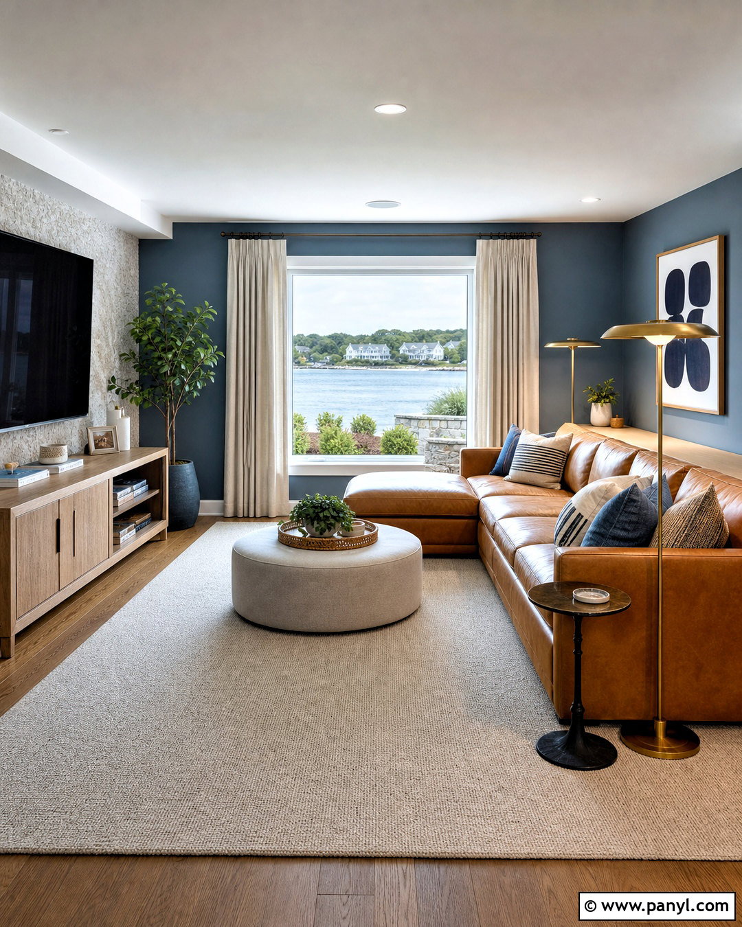 Waters Edge Basement Lounge With Leather Seating - 20 waters edge benjamin moore ideas