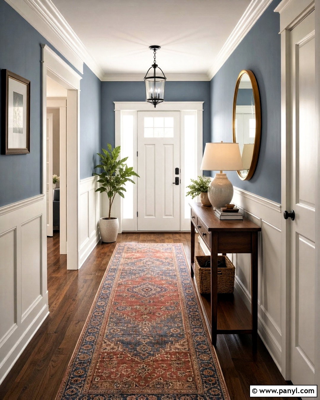 Waters Edge Entryway With White Wainscoting - 20 waters edge benjamin moore ideas