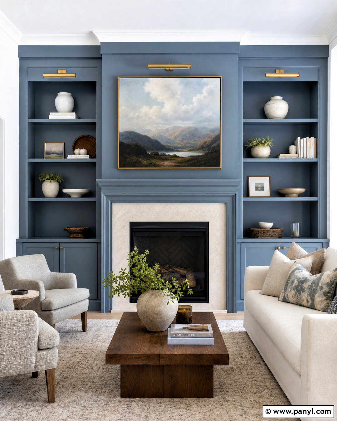 Waters Edge Fireplace With Built-In Cabinets - 20 waters edge benjamin moore ideas