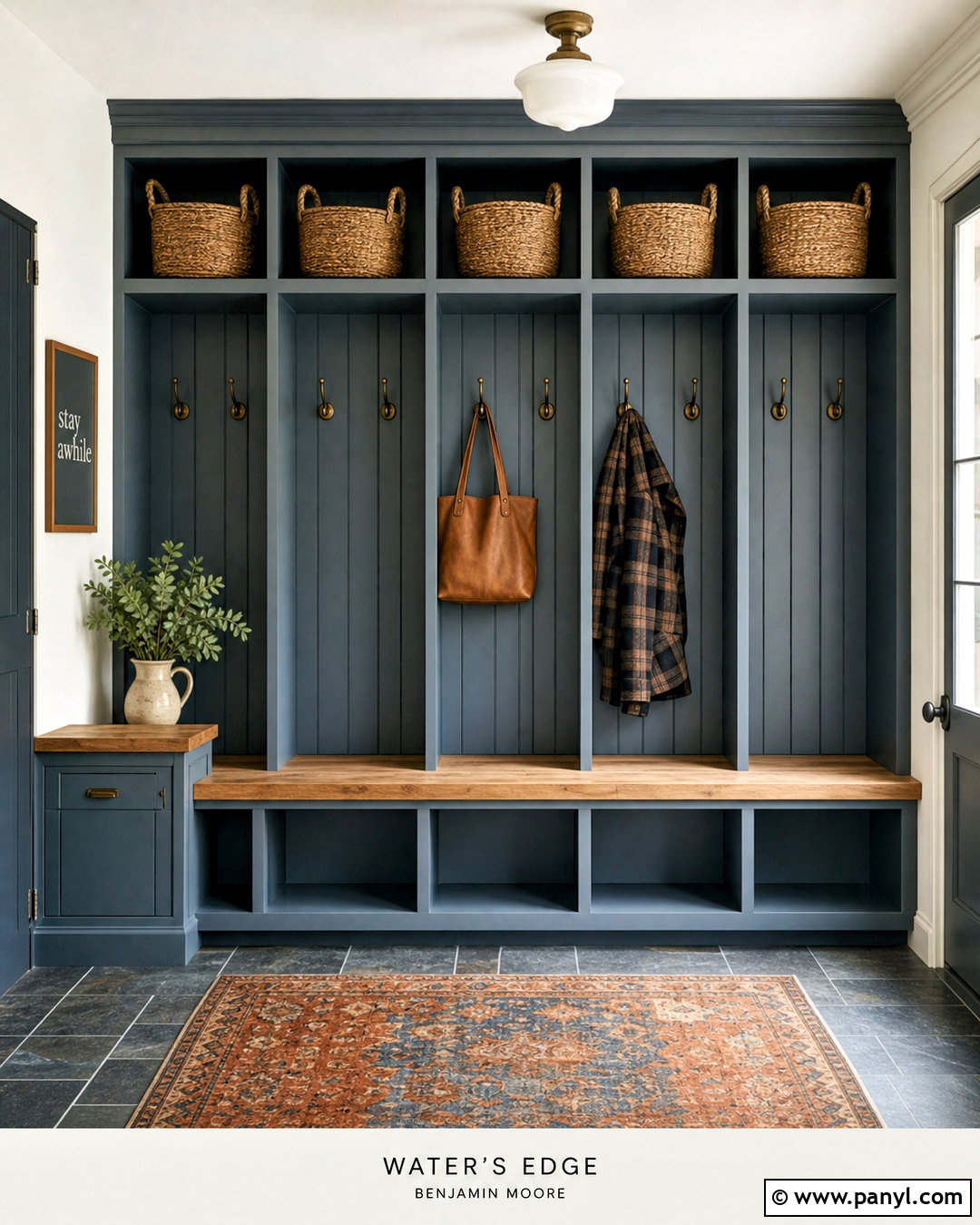 Waters Edge Mudroom With Oak Bench - 20 waters edge benjamin moore ideas