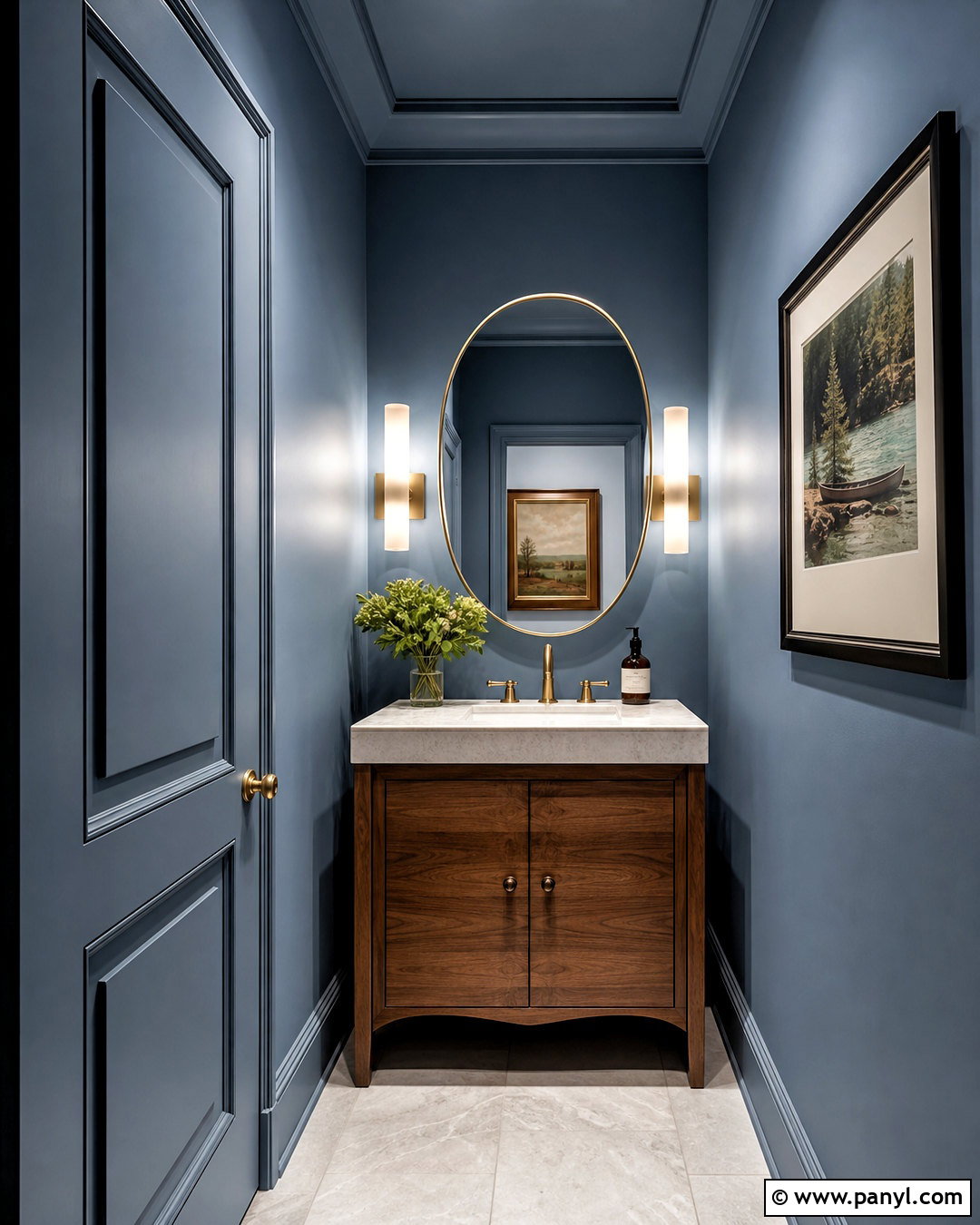 Waters Edge Powder Room With Brass Fixtures - 20 waters edge benjamin moore ideas