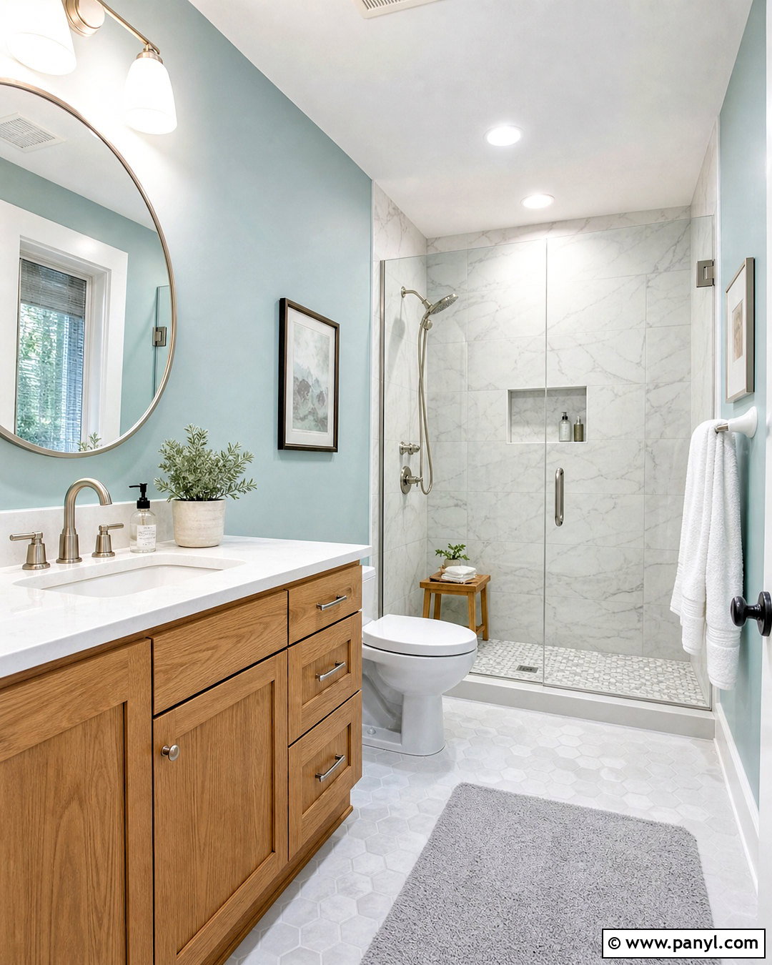 Watery Bathroom With Marble Tile - 20 watery sherwin williams ideas