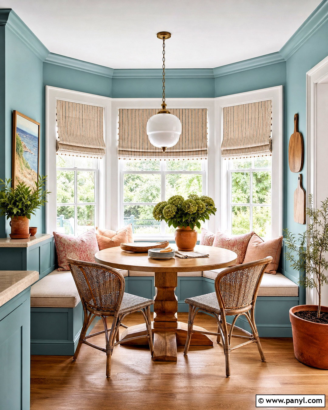 Watery Breakfast Nook With Built-In Seating - 20 watery sherwin williams ideas