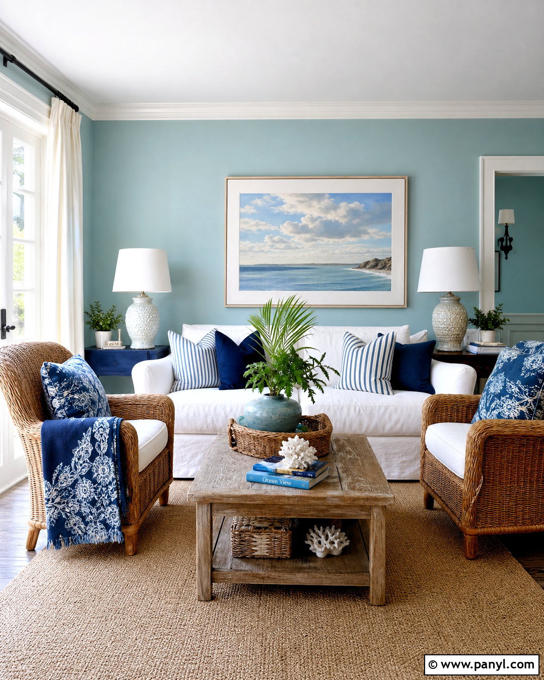 Watery Coastal Living Room - 20 watery sherwin williams ideas