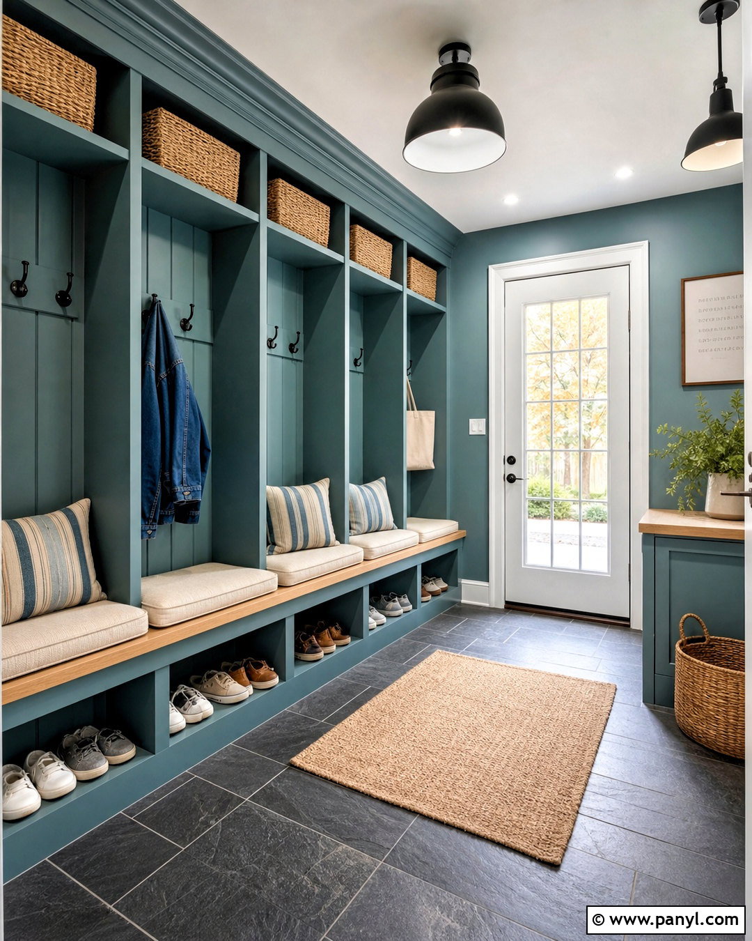 Watery Mudroom With Wood Bench - 20 watery sherwin williams ideas