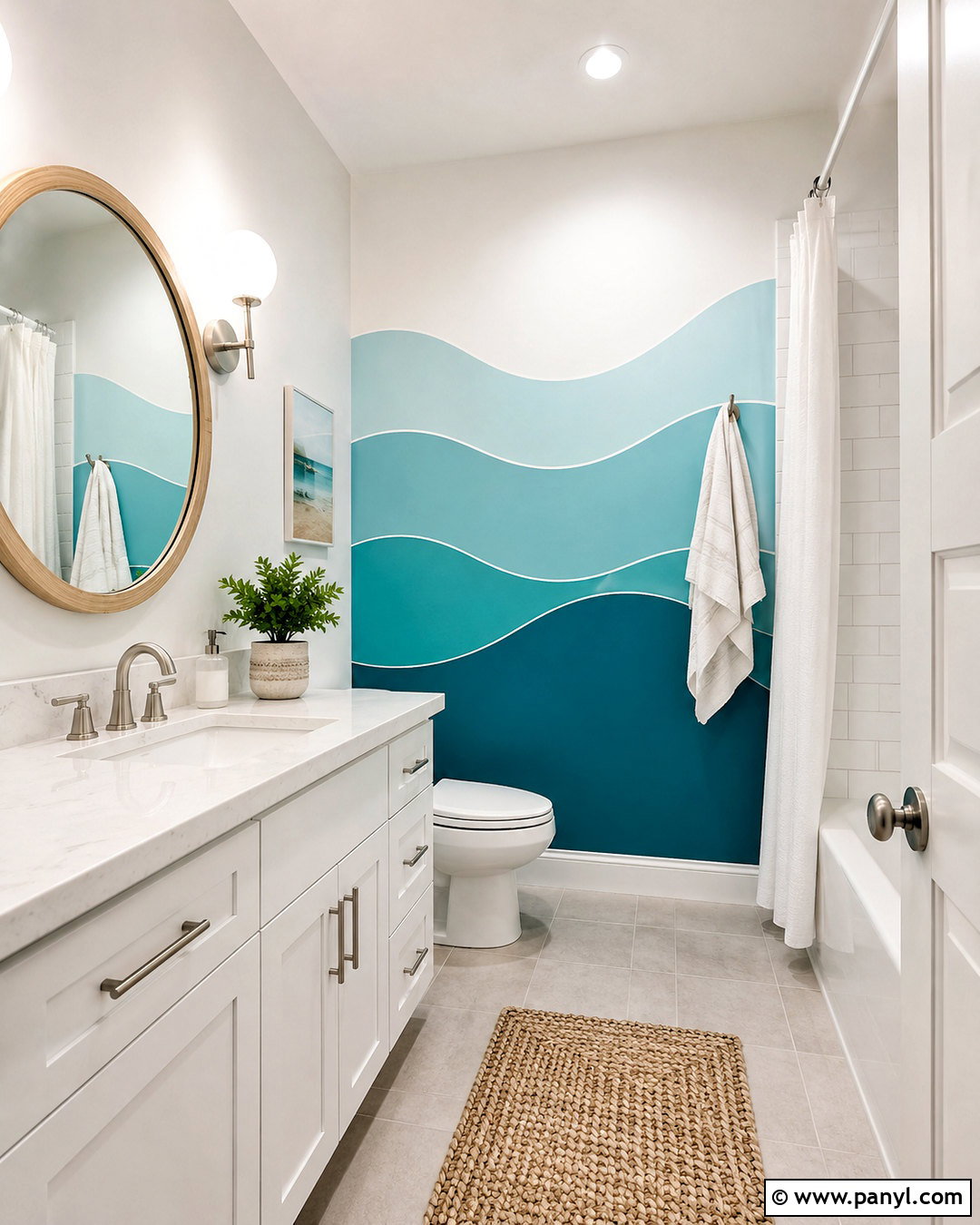 Wave Accent Wall - 20 paint design accent wall ideas