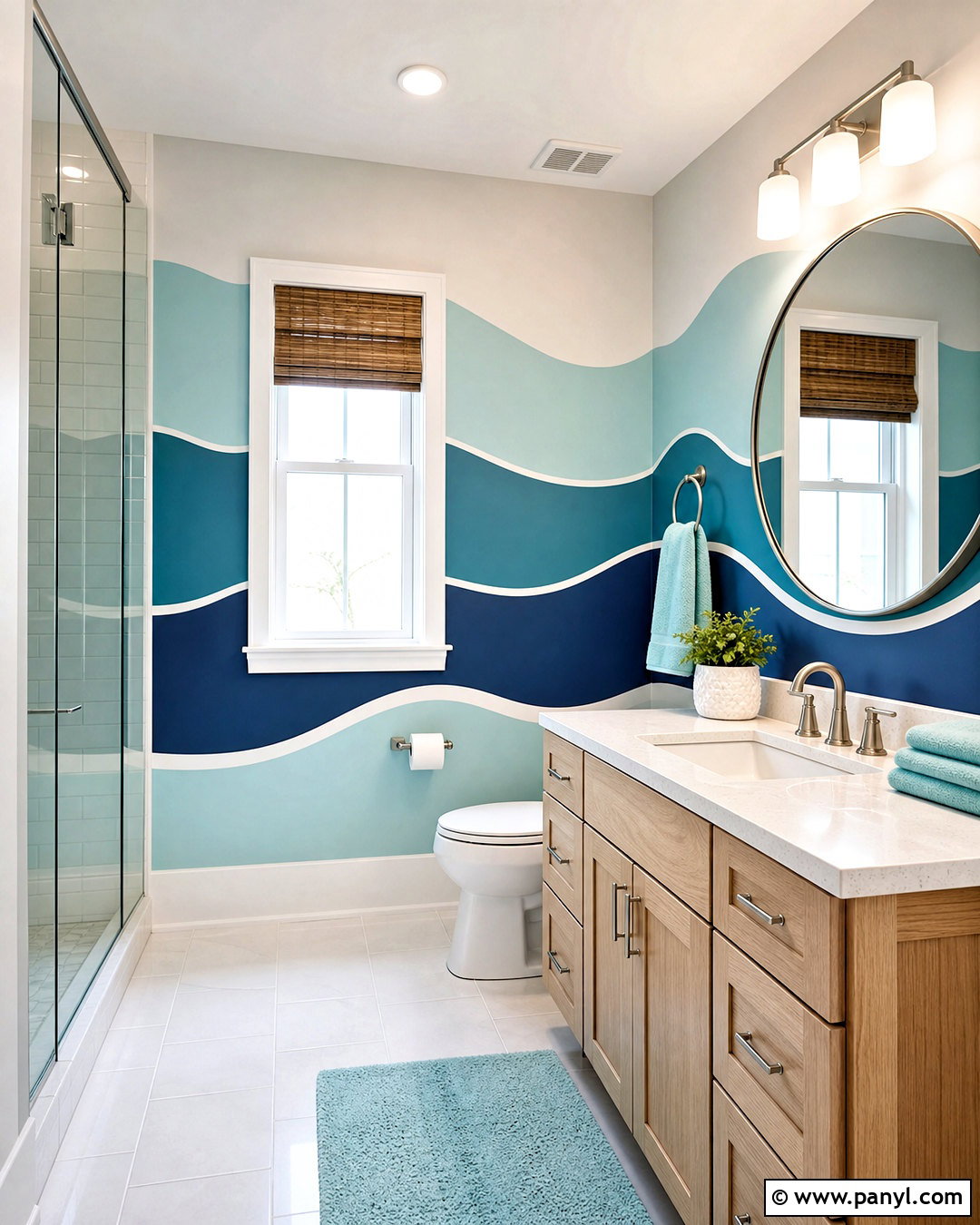 Wave Wall Color Pattern - 20 wall color design pattern ideas