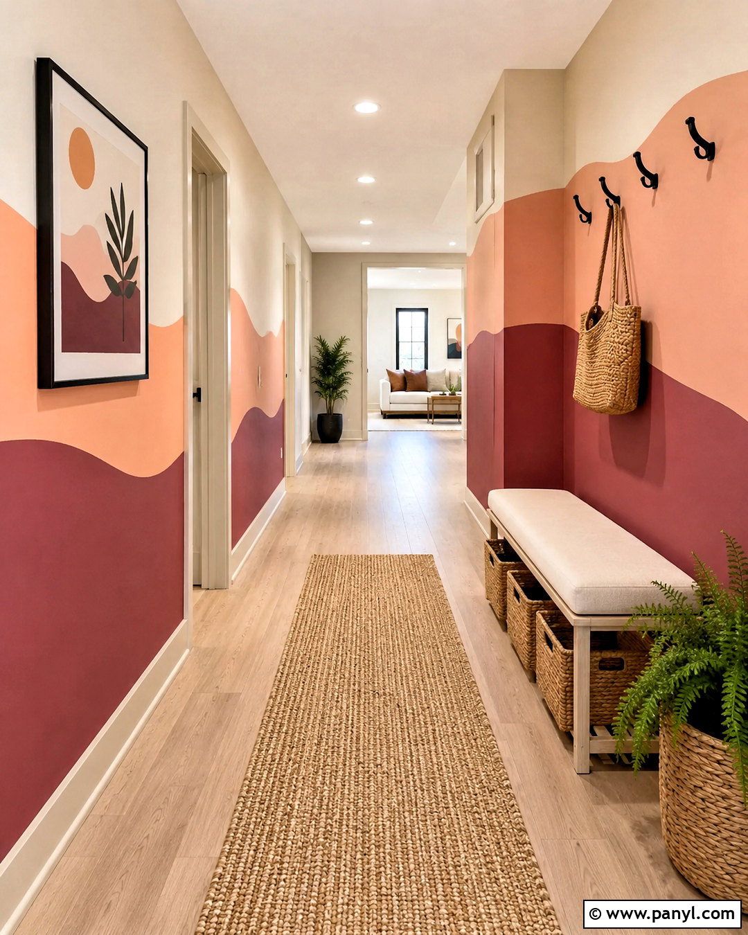 Wavy Color Block Wall - 20 interior wall painting designs