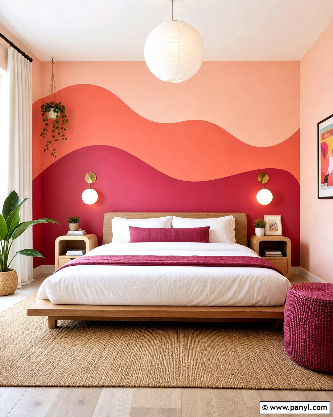 Wavy Color Block Wall - 20 funky wall paint ideas