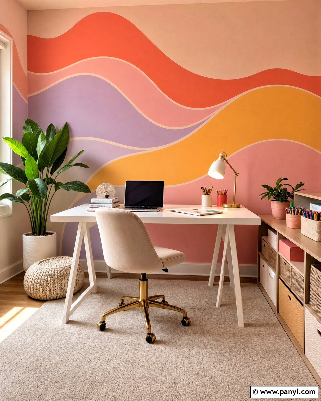 Wavy Line Wall Painting - 20 unique wall painting ideas