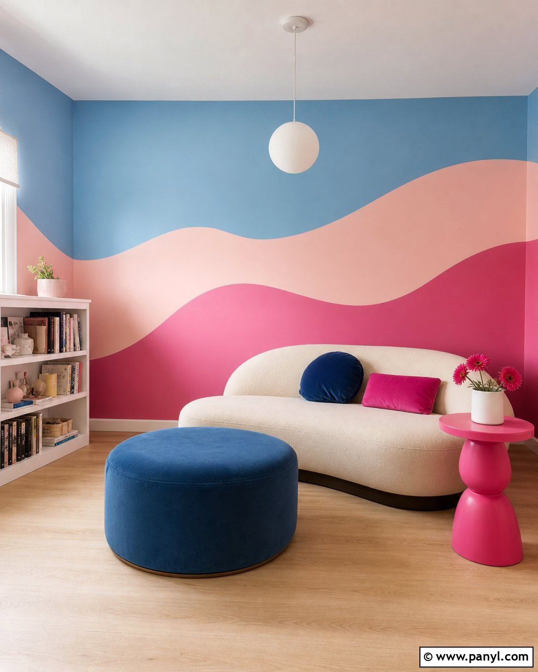 Wavy Pink Blue Fuchsia Wall - 20 pink blue fuchsia wall ideas