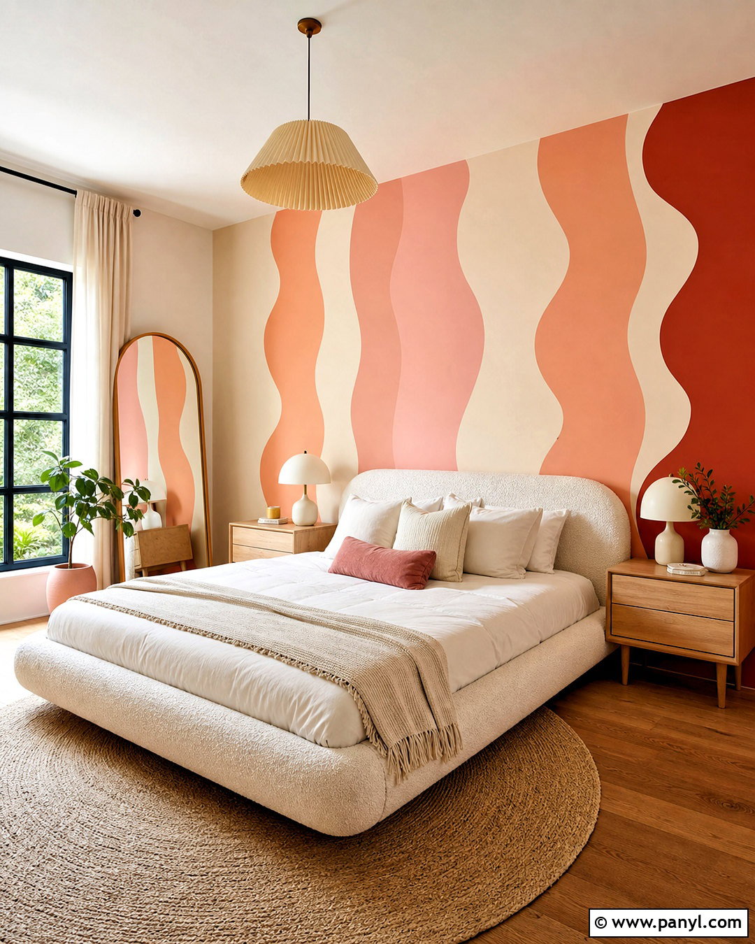 Wavy Stripe Accent Wall - 20 cute accent wall ideas