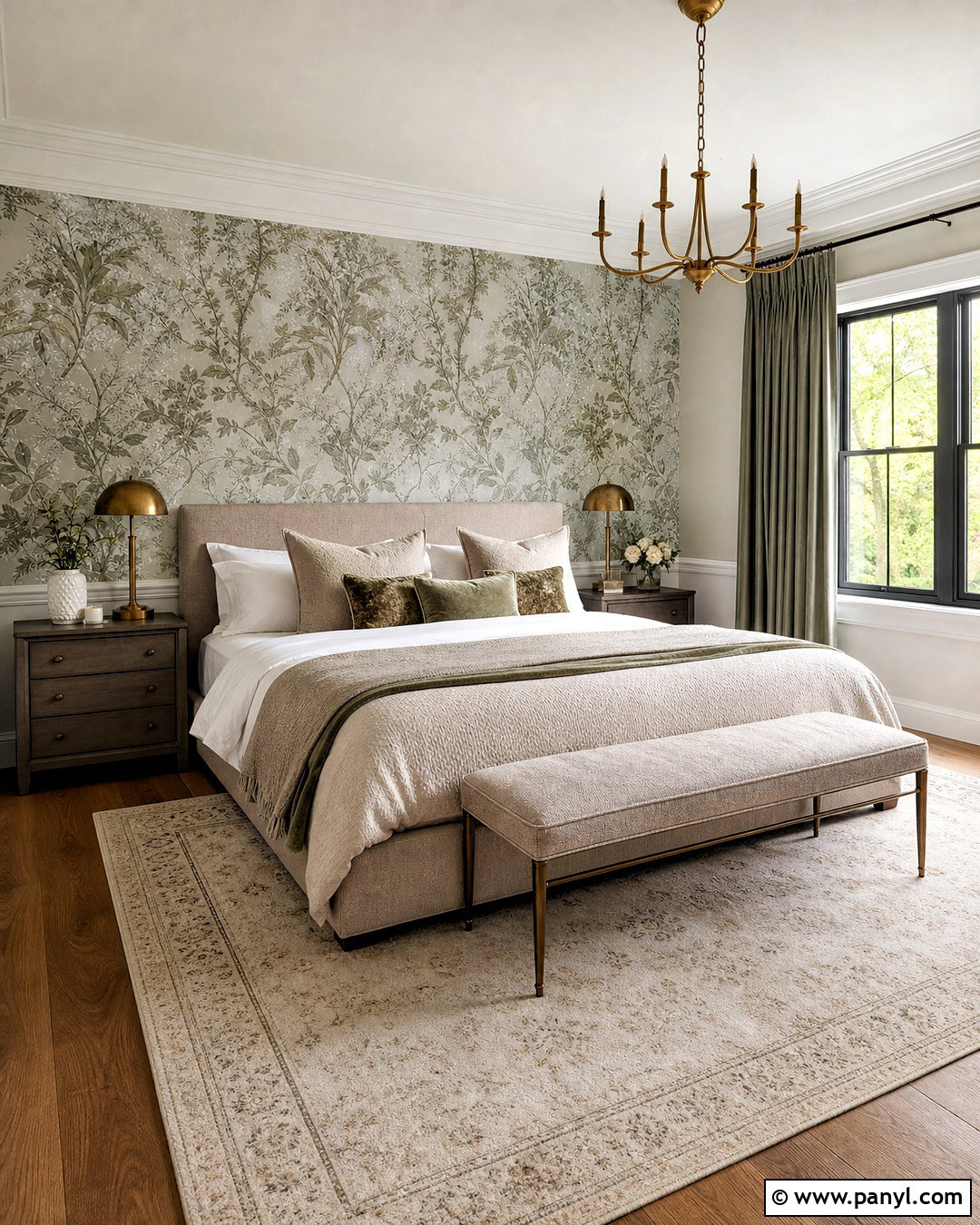 Wevet Bedroom With Patterned Wallpaper - 20 wevet farrow and ball ideas