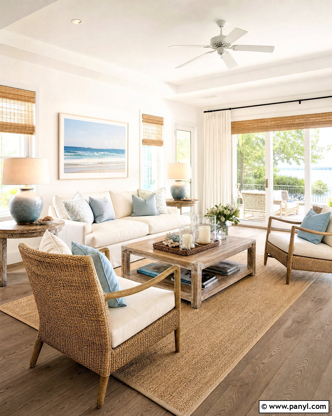 Whisper White Coastal Living Room - 20 whisper white behr ideas