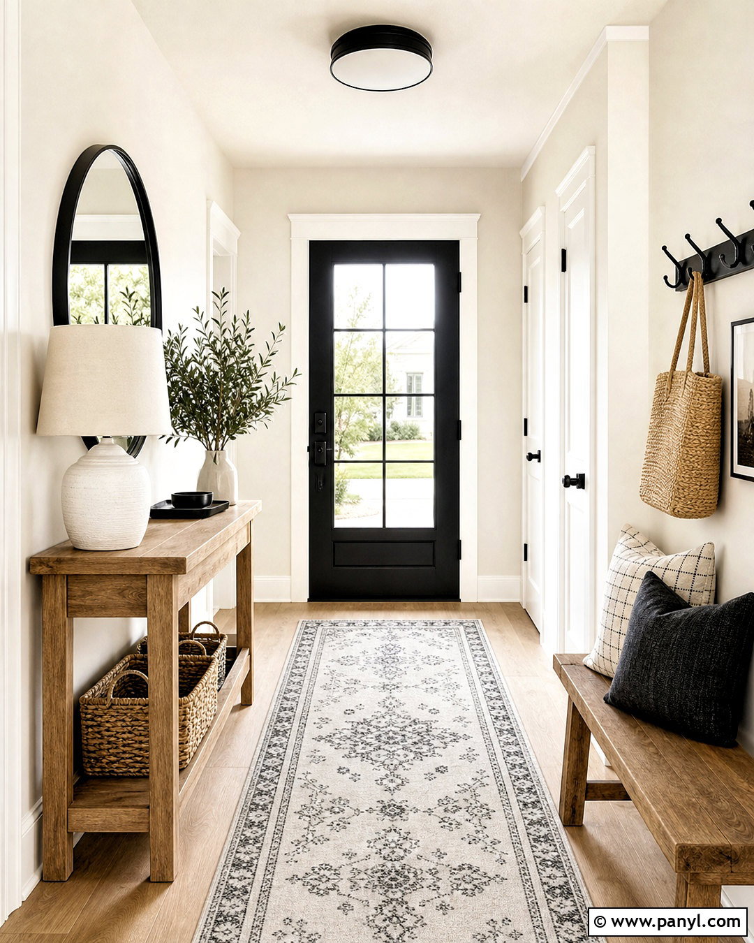 Whisper White Entryway With Black Accents - 20 whisper white behr ideas