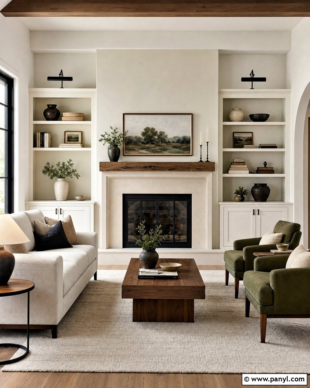Whisper White Fireplace With Stone Surround - 20 whisper white behr ideas