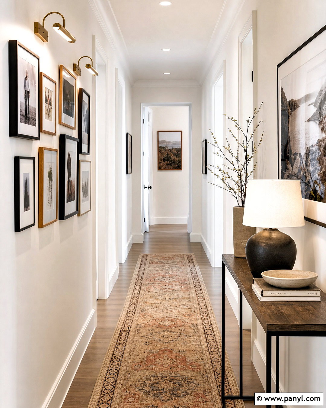 Whisper White Hallway With Gallery Wall - 20 whisper white behr ideas